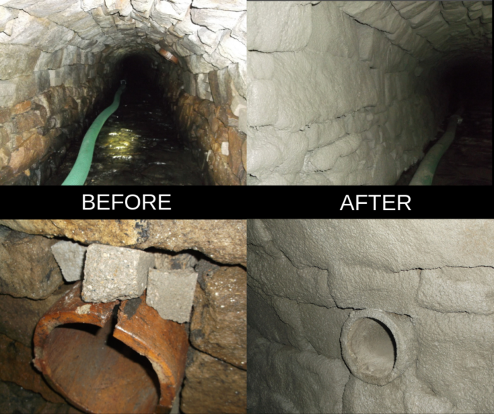 Before and After Spray lining