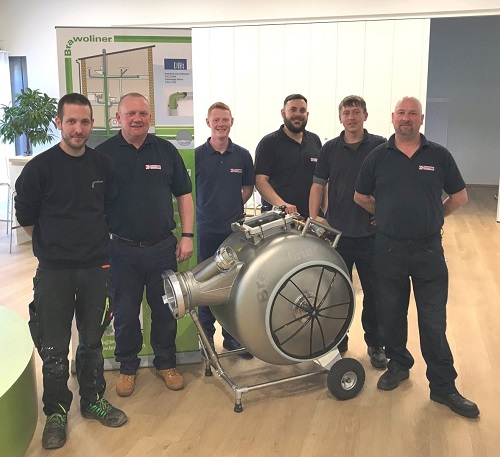 Greg and the DrainsAid team in Germany completing Brawoliner Training