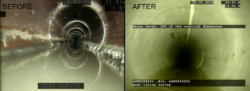 Before & After Hot CIPP Lining Sewer Rehabilitation