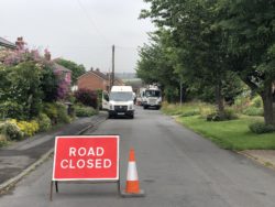 Road Closure for Hot CIPP trenchless sewer rehabilitation in Doncaster